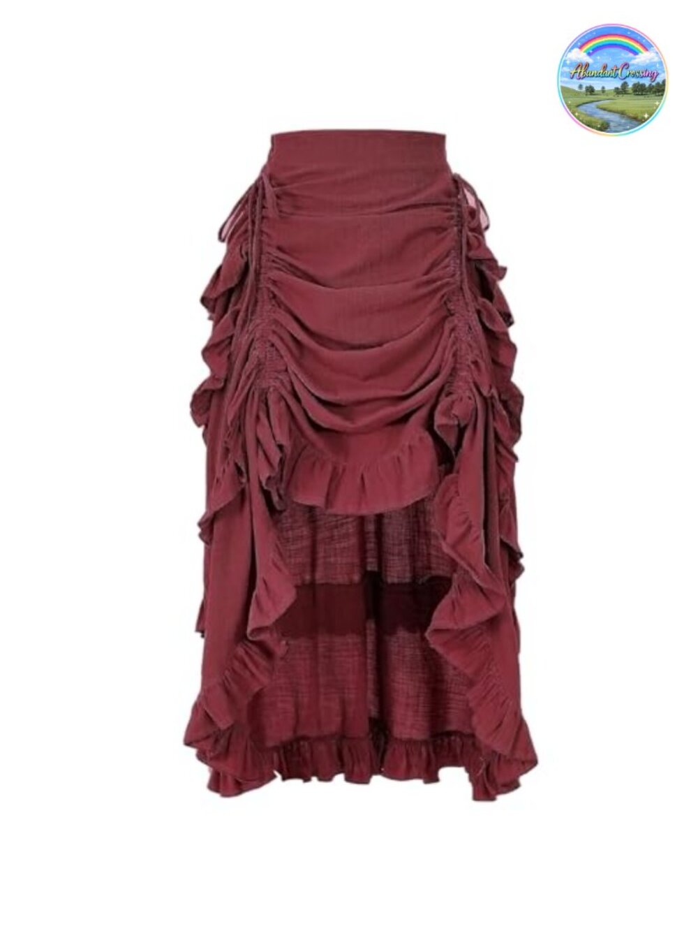 Gothic Steampunk Renaissance Pirate High Low Ruffle Skirt